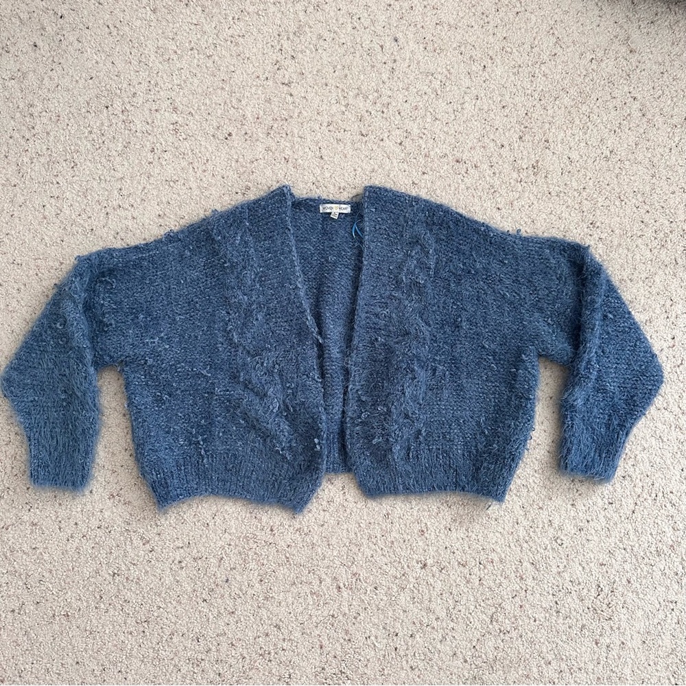 Winter Blue Shaggy Cardigan